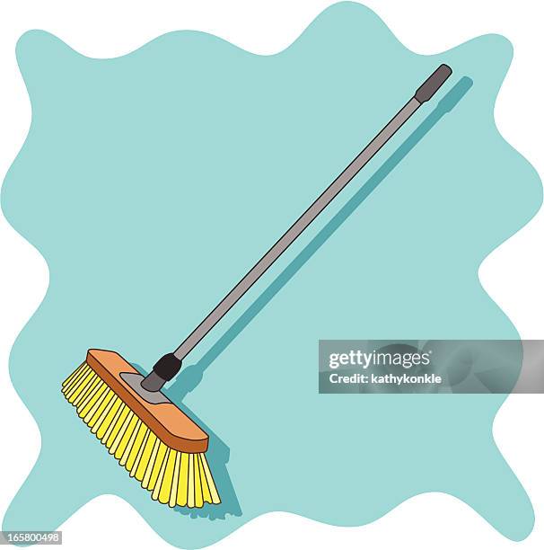 push broom - sweeping dirt stock illustrations