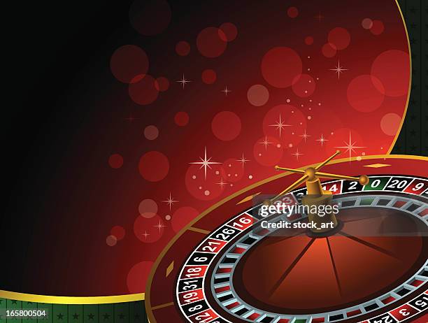 casino background with 3d roulette wheel - casino background stock illustrations