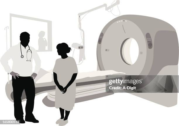your health vector silhouette - cat scan stock illustrations