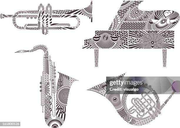 musical instruments - tuba stock illustrations