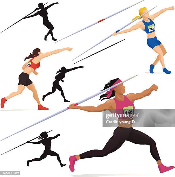 women's javelin - javelin stock illustrations