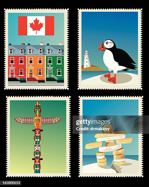 ilustrações de stock, clip art, desenhos animados e ícones de selos de canadá - totem