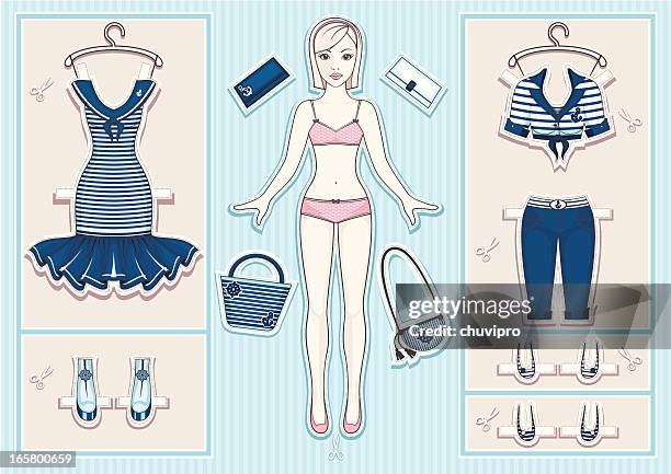 paper doll. - paper doll clothes stock illustrations