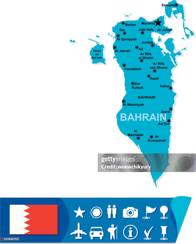 Bahrain Map Close Bahrain Map High-Res Vector Graphic - Getty Images