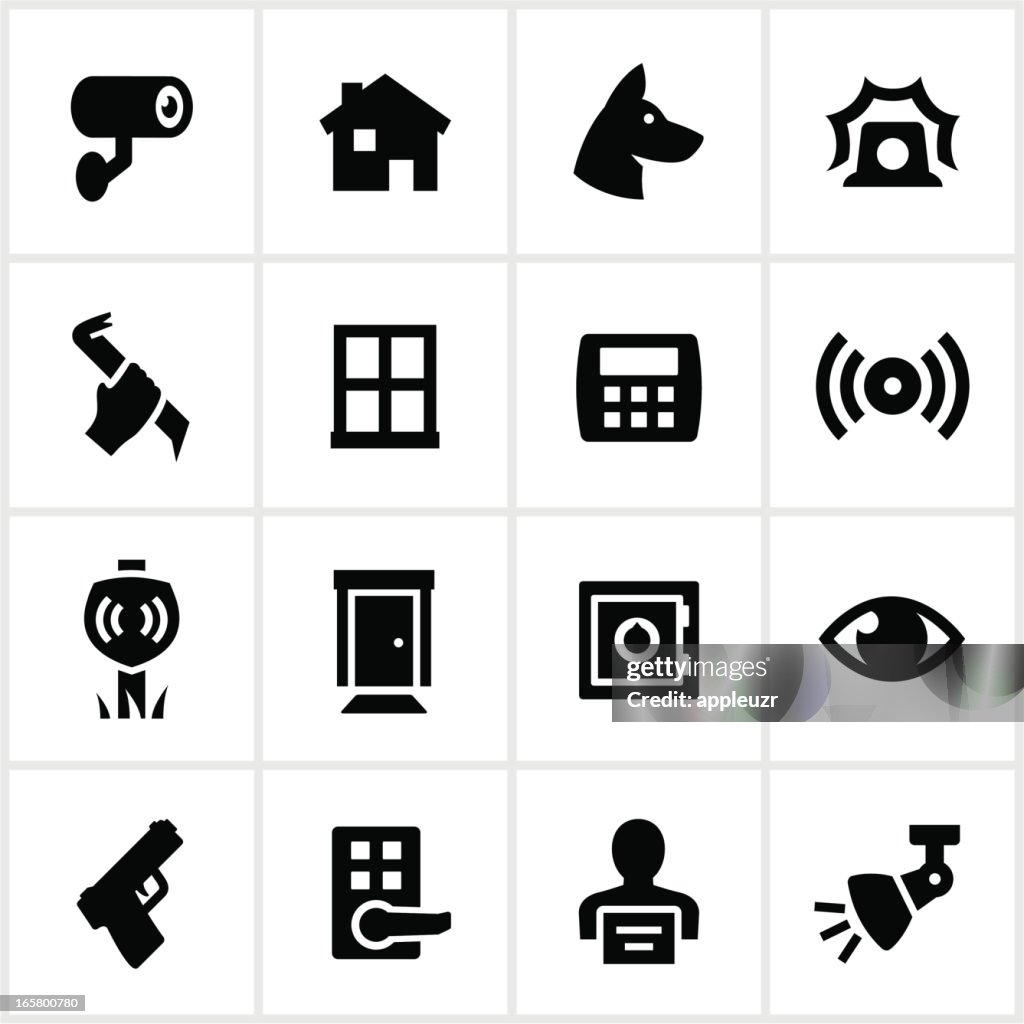 Black Home Security Icons