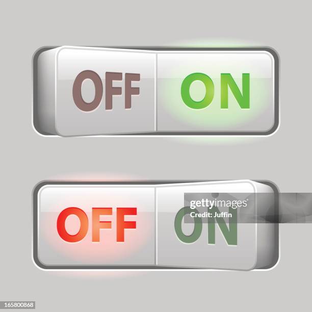 switches light (on off) - turning on or off stock illustrations