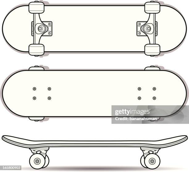 illustrazioni stock, clip art, cartoni animati e icone di tendenza di skateboard contorno - skateboard