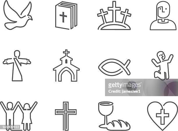 ilustraciones, imágenes clip art, dibujos animados e iconos de stock de christian iconos - comunion