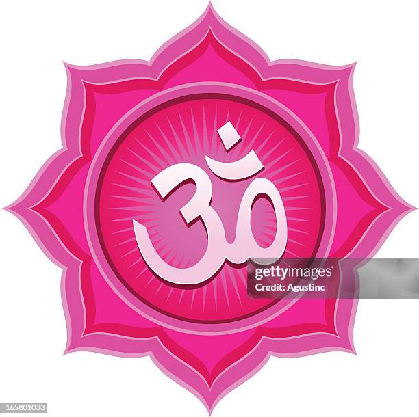 pink lotus om - hinduism stock illustrations