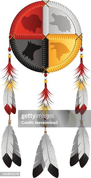 native american medicine wheel - black bear stock illustrations