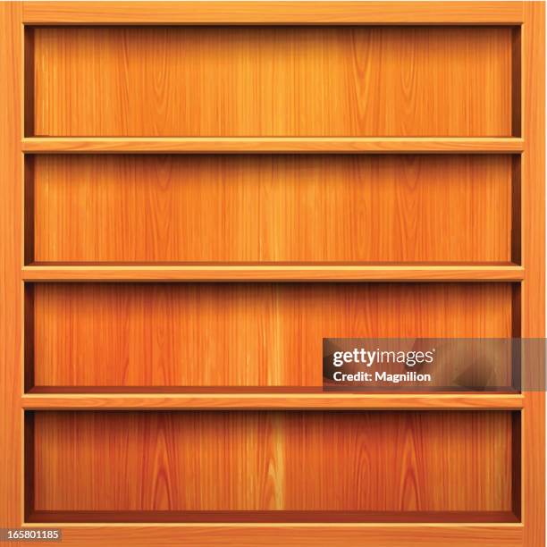 bookshelves - empty bookcase stock illustrations