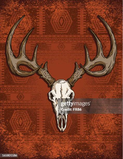 deer skull western - aztec stock illustrations