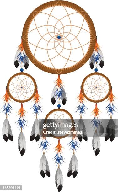 native american dream catcher - apache culture stock illustrations