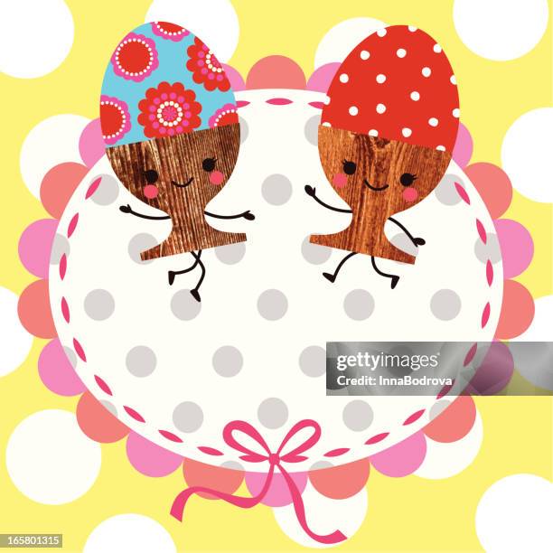 colorfull easter eggs. - funny dancing stock illustrations