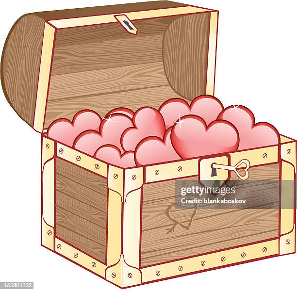 ilustraciones, imágenes clip art, dibujos animados e iconos de stock de love de pecho - treasure-box