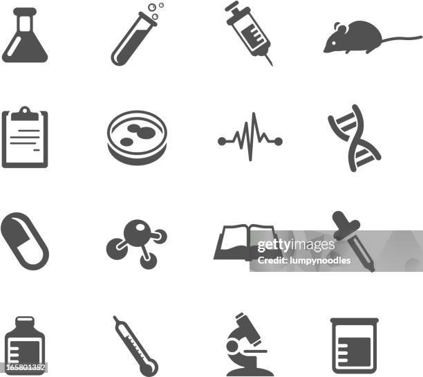 ilustrações de stock, clip art, desenhos animados e ícones de investigação médica símbolos - ciência