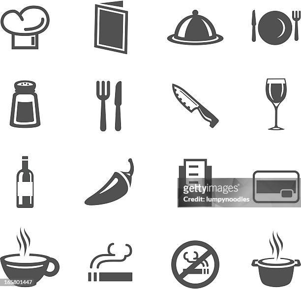 restaurant symbols - alcohol and smoking stock illustrations