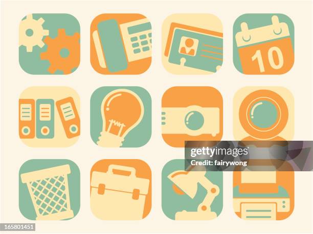 office icons - camera lights background stock illustrations