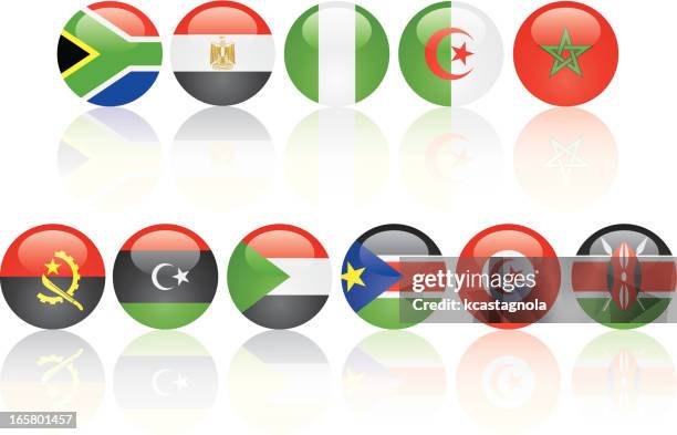 bildbanksillustrationer, clip art samt tecknat material och ikoner med african flag glass balls - algeriska flaggan