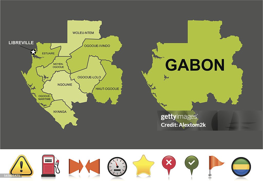 Gabon Invisible Map Gabon Navigation Map High-Res Vector Graphic - Getty Images