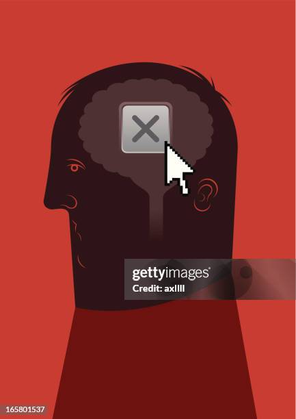 ilustraciones, imágenes clip art, dibujos animados e iconos de stock de cierre el cerebro - botón-de-abrir-o-cerrar