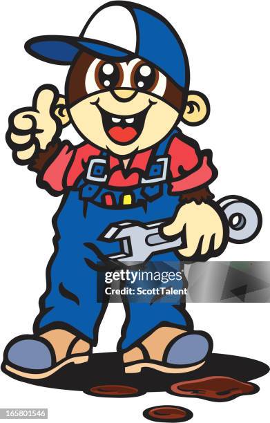 monkey mechanic - character builder stock illustrations
