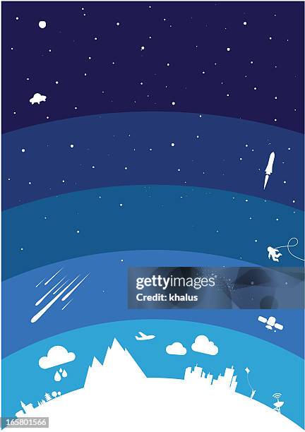 planet atmosphere - satellite stock illustrations