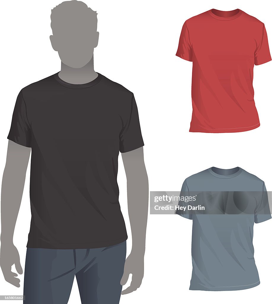 Men's Crewneck T-Shirt Mockup Template