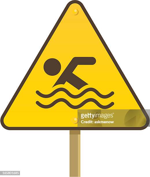 warning sign - beach sign stock illustrations