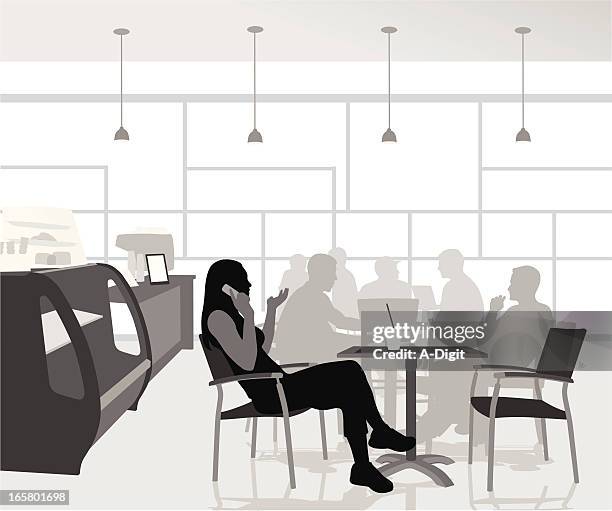 cellphoning vector silhouette - glass case stock illustrations