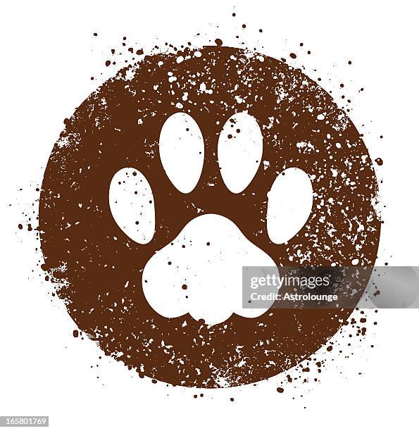 ilustraciones, imágenes clip art, dibujos animados e iconos de stock de señal de pata - impronta-de-animal