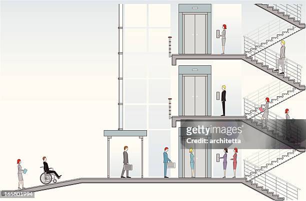 オフィスビルの入口ランプ - elevator点のイラスト素材／クリップアート素材／マンガ素材／アイコン素材