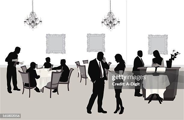 evening meal vector silhouette - foodie stock illustrations