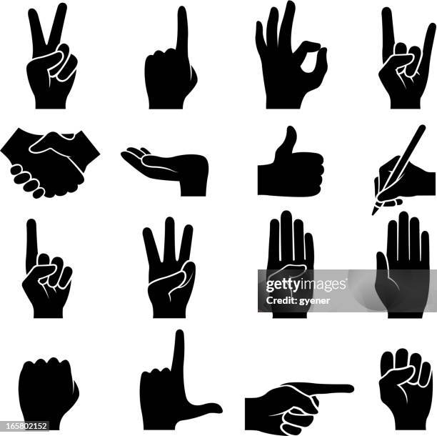 ilustraciones, imágenes clip art, dibujos animados e iconos de stock de human manos - hand sign