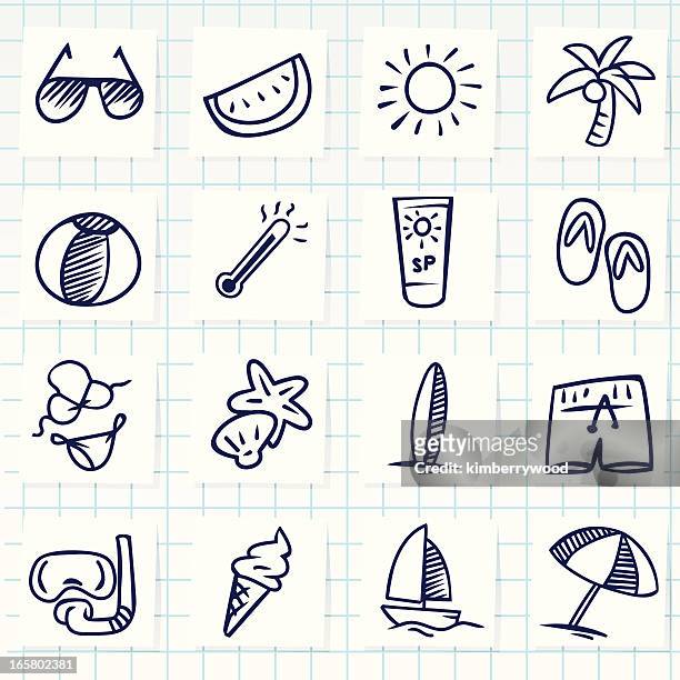 ilustrações, clipart, desenhos animados e ícones de ícone de verão - windsurfe