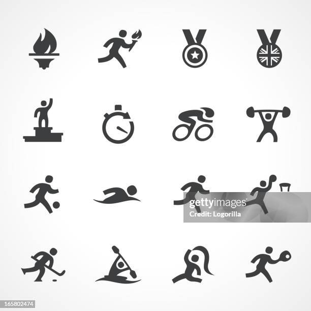 ilustrações de stock, clip art, desenhos animados e ícones de ícones de olympic - caiaque barco a remos