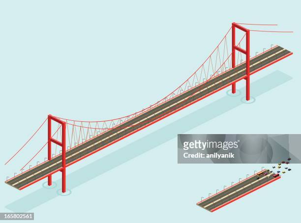 isometric bridge - anilyanik stock illustrations