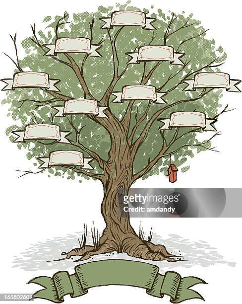ilustraciones, imágenes clip art, dibujos animados e iconos de stock de su propia de árbol familiar - árbol genealógico