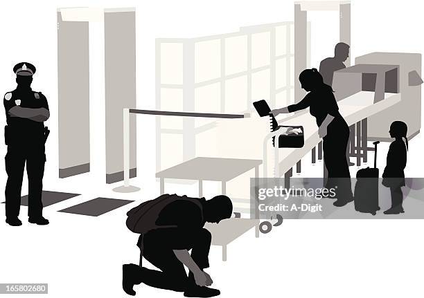 strict security vector silhouette - single mother working stock illustrations