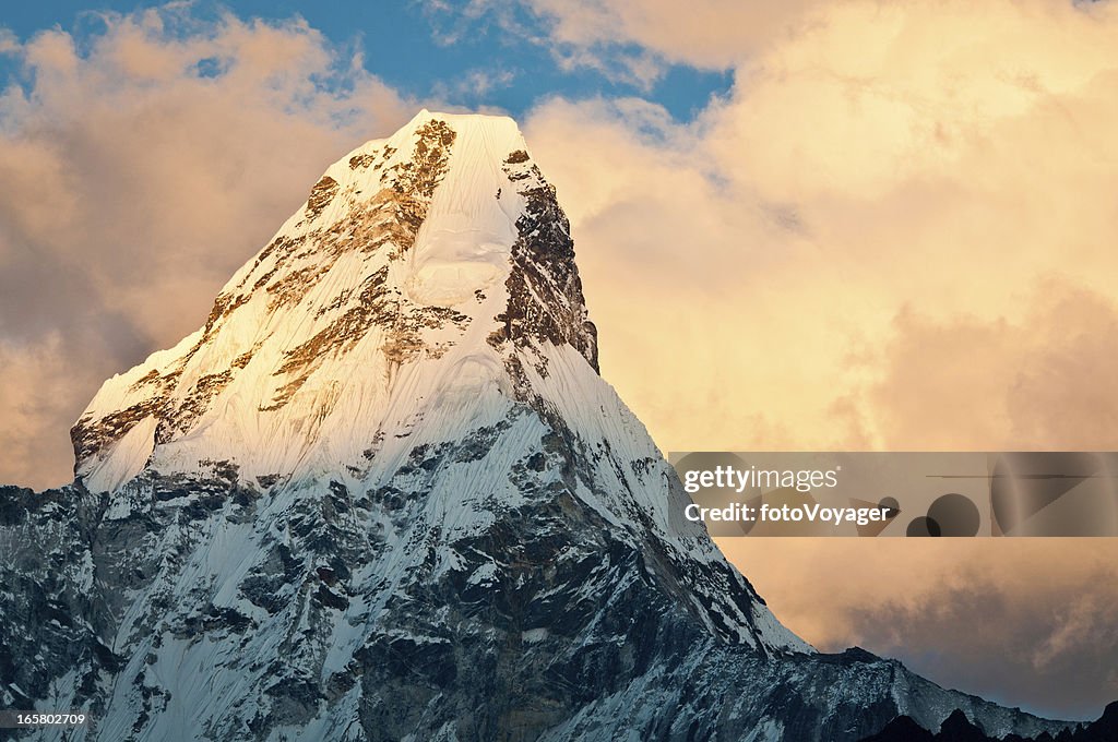 Ama Dablam snow glacier summit sunset Himalayas Nepal