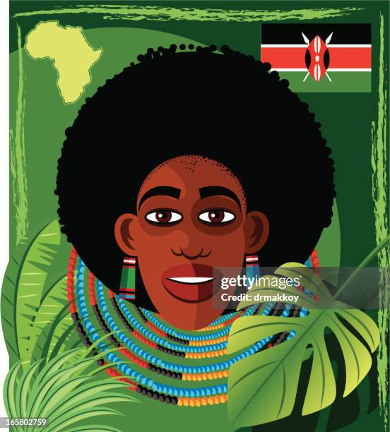 africa face - masai stock illustrations