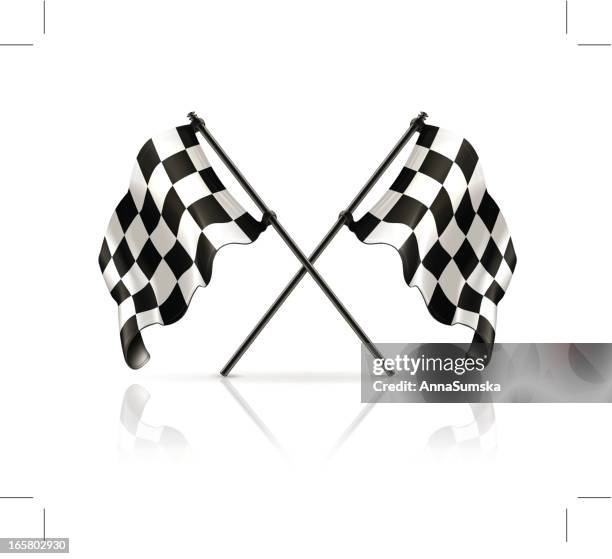 checkered flags - checkered flag stock illustrations