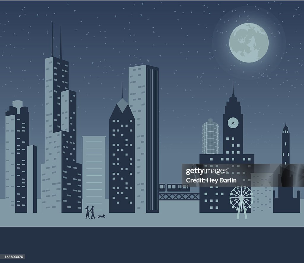 Chicago Night High-Res Vector Graphic - Getty Images