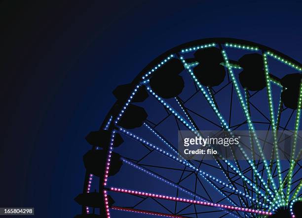 night ferris wheel - gala background stock illustrations