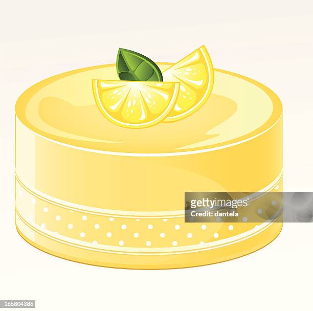 lemon cake - lemon slice stock illustrations