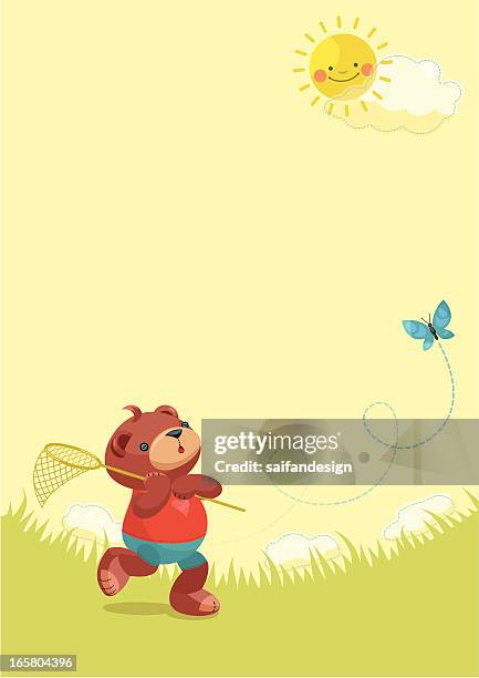catch butterfly! - catching butterflies stock illustrations