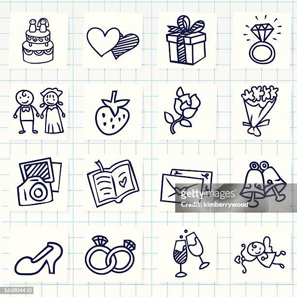 wedding icon - wedding symbols stock illustrations
