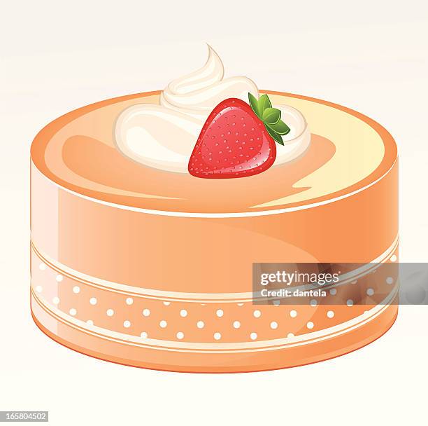 strawberry cake - strawberry shortcake stock illustrations