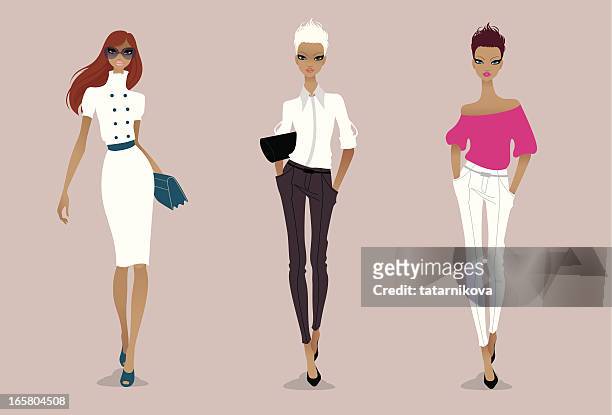elegance - fashion model stock illustrations