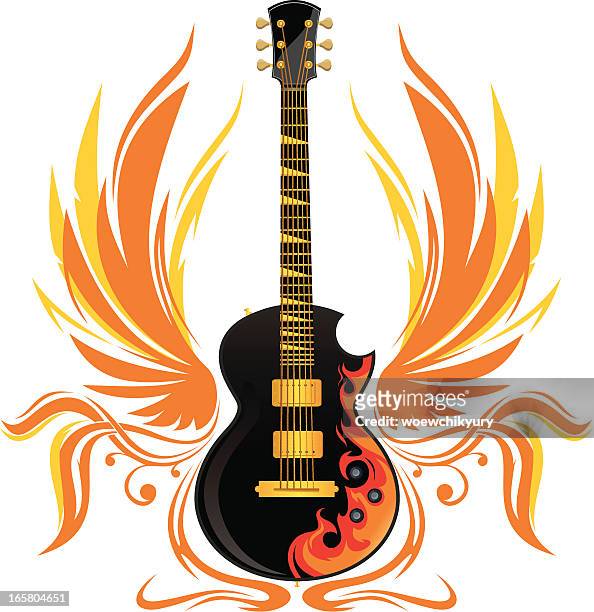 illustrations, cliparts, dessins animés et icônes de guitare rock phoenix - guitare electrique
